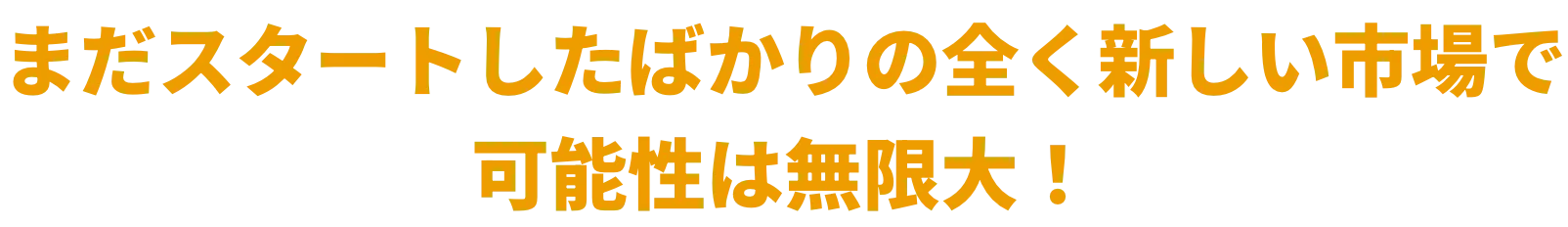 まだスタートしたばかりの全く新しい市場で可能性は無限大！