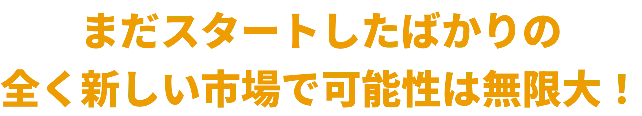 まだスタートしたばかりの全く新しい市場で可能性は無限大！